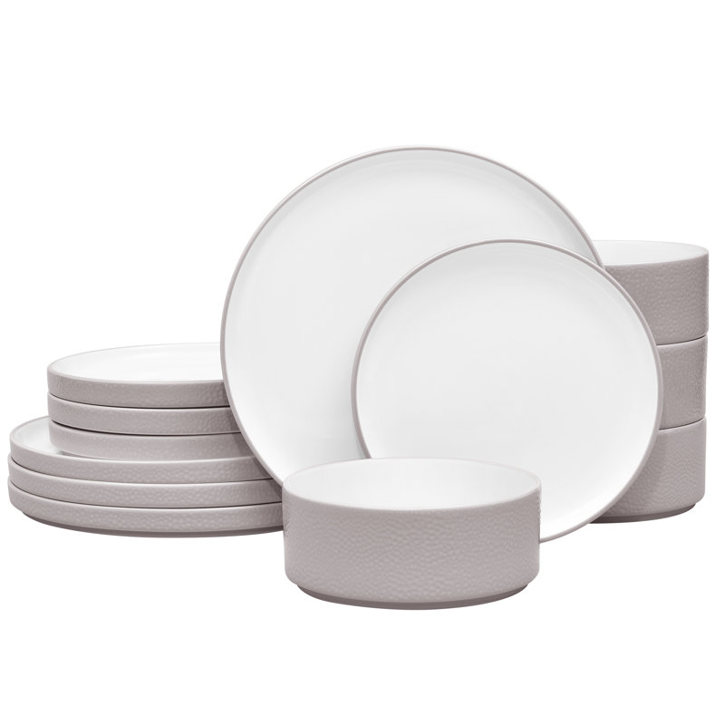 Noritake Colortex Stone 12-Piece Dinnerware Set, Service for 4, Taupe