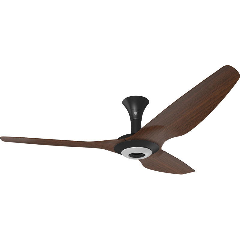 Haiku Smart Downrod Ceiling Fan, Black with Cocoa Aluminum Blades, 60 inches