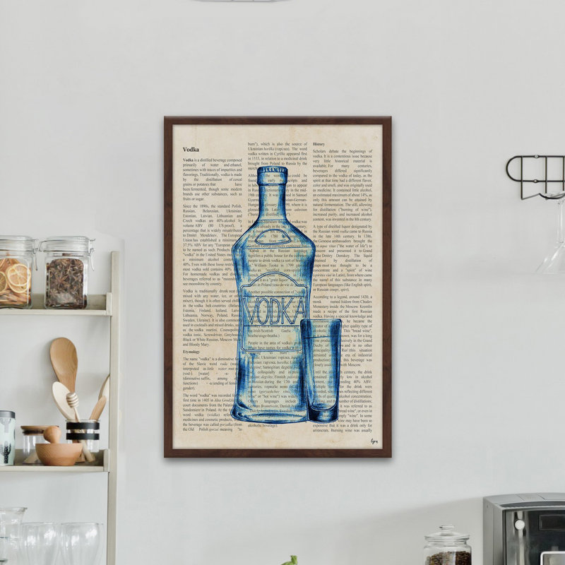 Impression de la vodka bleue - cadre photo, H 18 po x l 12 po x P 1,5 po