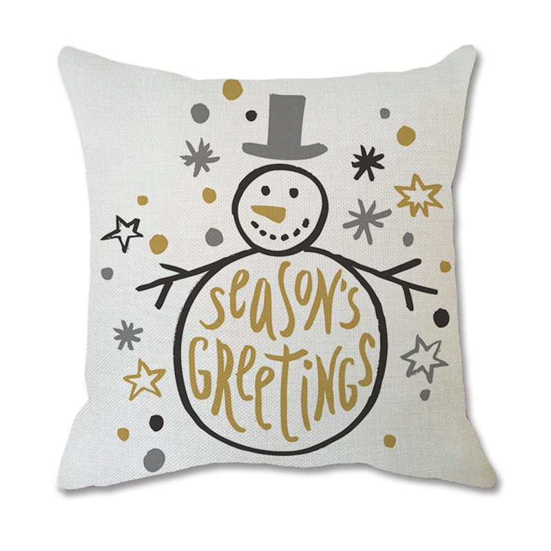 Housse de coussin en lin pour Noël