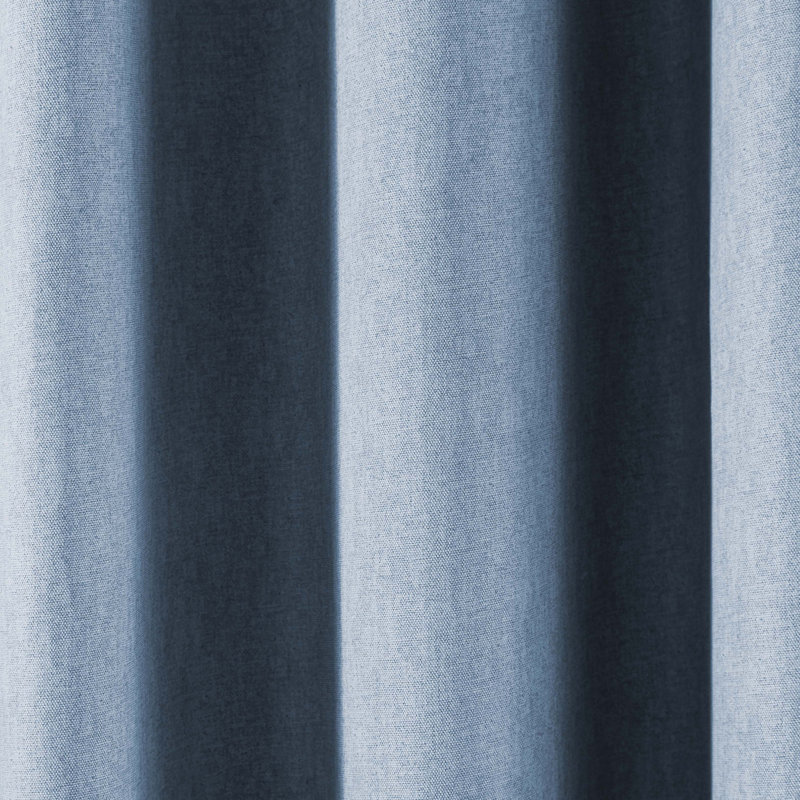 Sorbonne 100% Cotton Semi Sheer Curtain Pair, Width 229 x Drop 229 cm, Light Blue