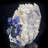 Azurite on Quartz Rosette - Zoila Mine, Mexico