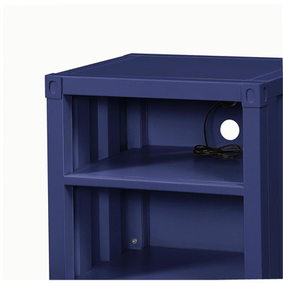Cargo Blue Finish Nightstand W/USB