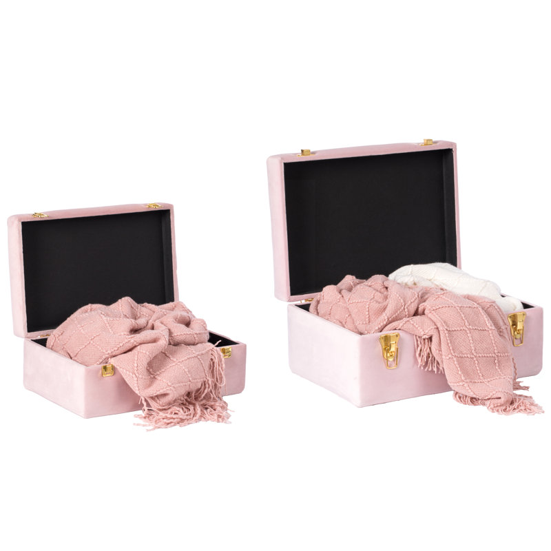 Hillwood 2 Piece Manufactured Wood Accent Trunk, Pink