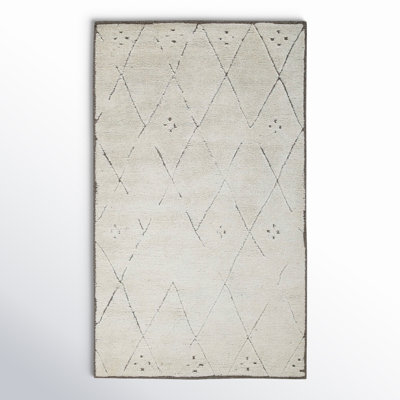 Carolan Lattice Hand Tufted Wool Area Rug in Brown/Gray