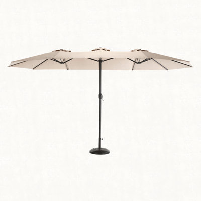 Grand parasol rectangulaire double 14,8 pi avec manivelle