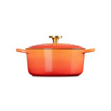 Le Creuset Signature Round Dutch Oven With Crucible Knob, 7.25 Qt. - Flamme Dorée