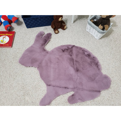 Welter Rabbit Solid Color Machine Woven Polyester Rug