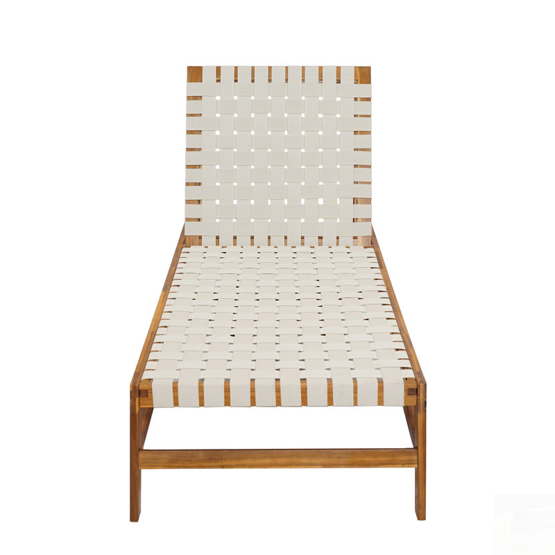 Durable Acacia Wood Outdoor Rope Chaise Lounge With Adjustable Positions For Ultimate Relaxation And Easy Assembly
