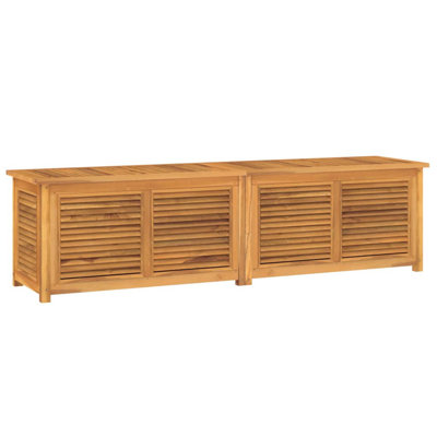 Water Resistant Teak Solid Wood Storage Bench in Brown by VidaXL
