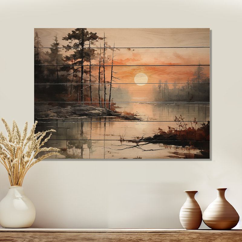 " Lake Misty Morning Reflections I ", 10" H x 20" W x 0.78" D
