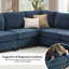 Canapé modulaire rembourré 6 pièces avec repose-pieds 6 pièces-144739963
