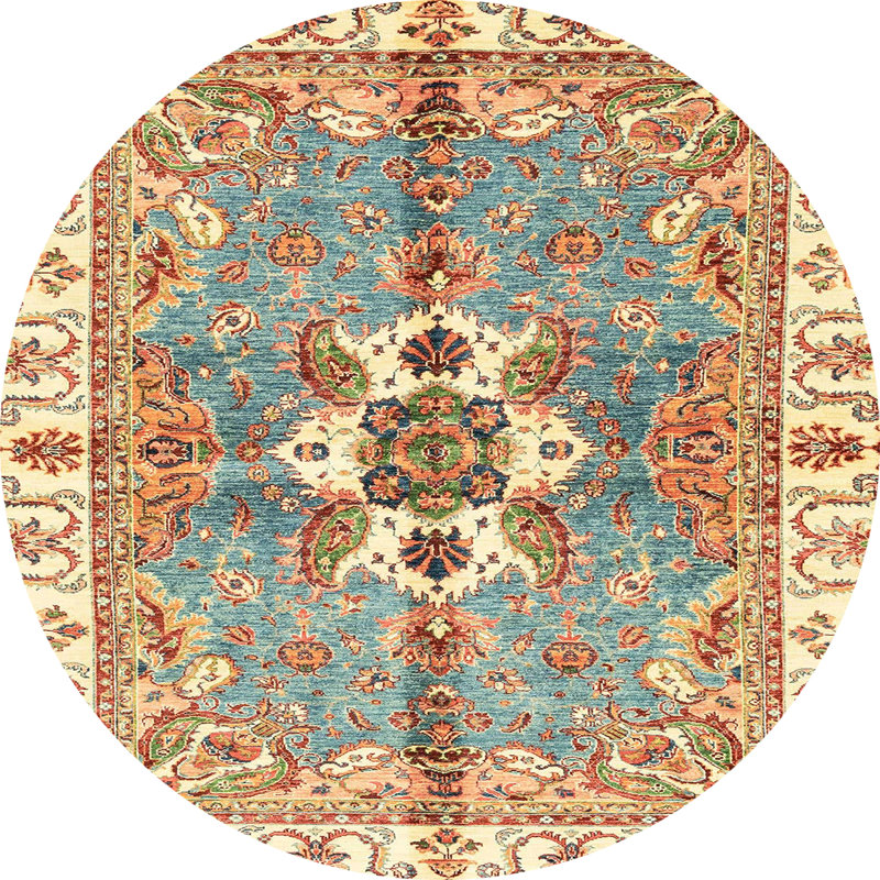 Abstract Indoor Rug, Round 7'