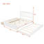 Grand lit plateforme avec lit gigogne simple TG et 2 tiroirs de rangement, lit classique avec tête de lit à broche-1337139609