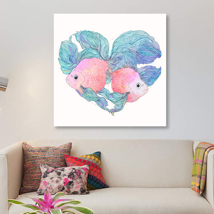 « carassius », impression sur toile, H 26 po x l 26 po x P 1,5 po, Toile tendue