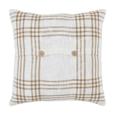 Attica Buttons Cotton Throw Pillow