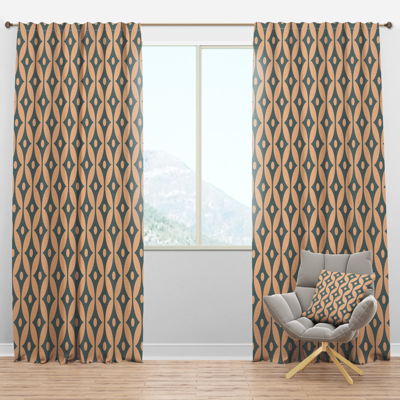 Panneau de rideau simple semi-diaphane avec passe-tringle Design IV, l 52 po x L 120 po