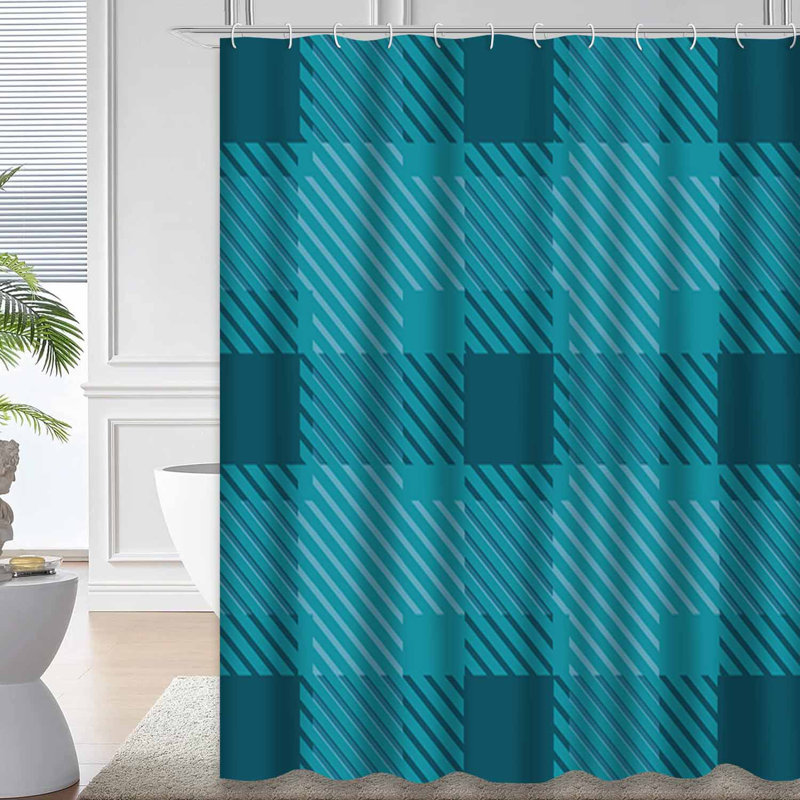 Rideau de douche Tartan, L 72 po x l 78 po