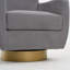 Fauteuil demi-tonneau pivotant en coton et lin 360-549238111