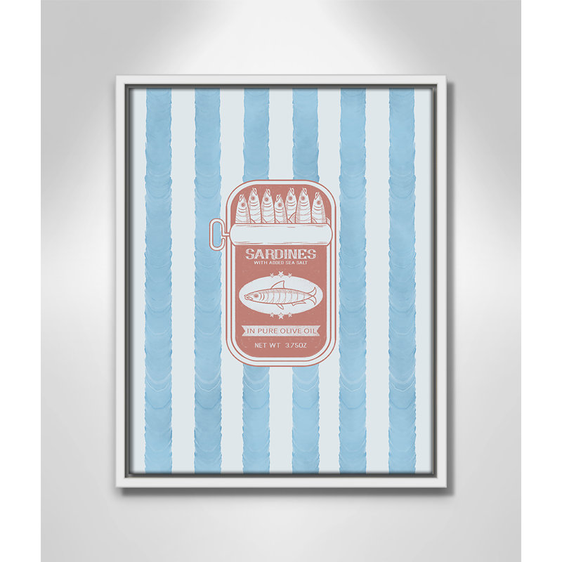 «Salty Sardines Print» par Marcus Prime, Flotteur blanc, L 12,5 po x H 15,5 po