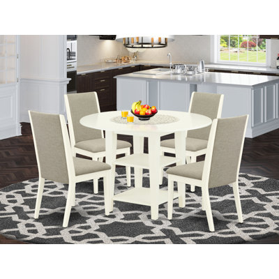 Abrah Drop Leaf Rubberwood Solid Wood Dining Set