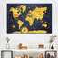 Carte du monde boussole dorée sur toile-587289889