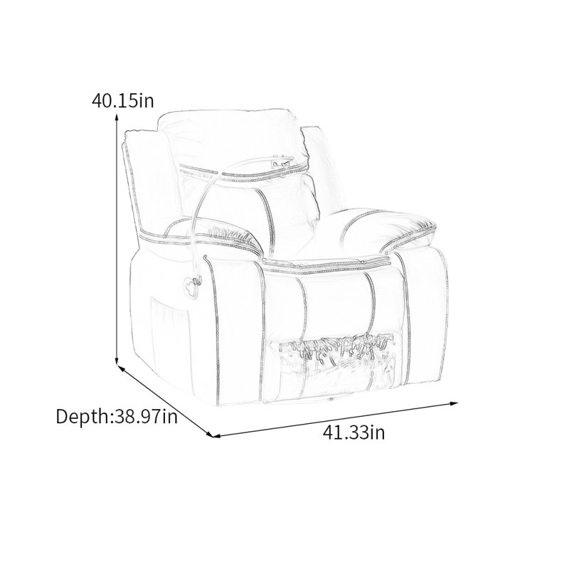 Fauteuil inclinable ergonomique de luxe avec rangement, Beige