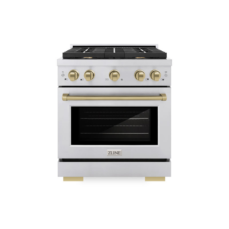 ZLINE Autograph 36" Paramount Dual Fuel Range w/ 6 Burners & Champagne Bronze Accents (SDRZ-36-CB), 4.2 cu ft, 4 burners