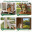 Enclos extérieur vertical portatif pour chats avec fenêtre d'accès, 5 plateformes, griffoir et balle à jouer, roulettes pour patios et balcons.