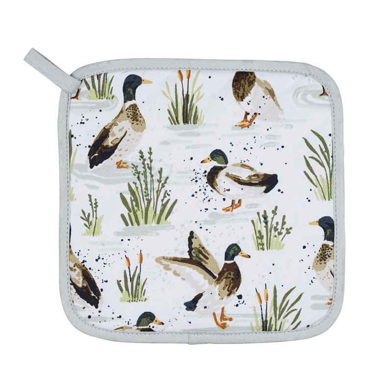Farmhouse Ducks Cotton Square 1 Piece Trivet