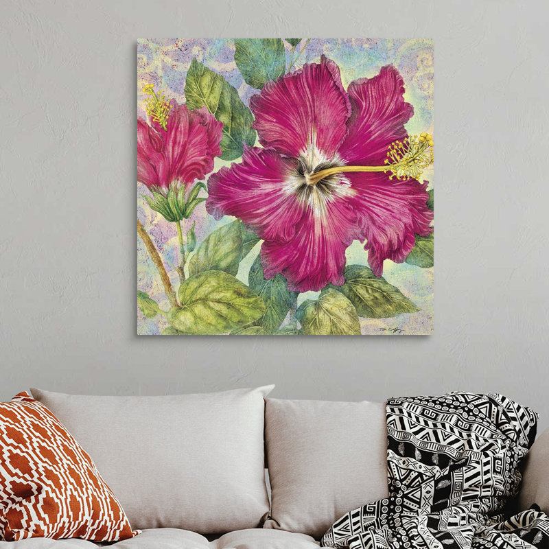 " Hibiscus " by Tim Coffey Painting Print, Wrapped Canvas, 36" H x 36" W x 1.25" D