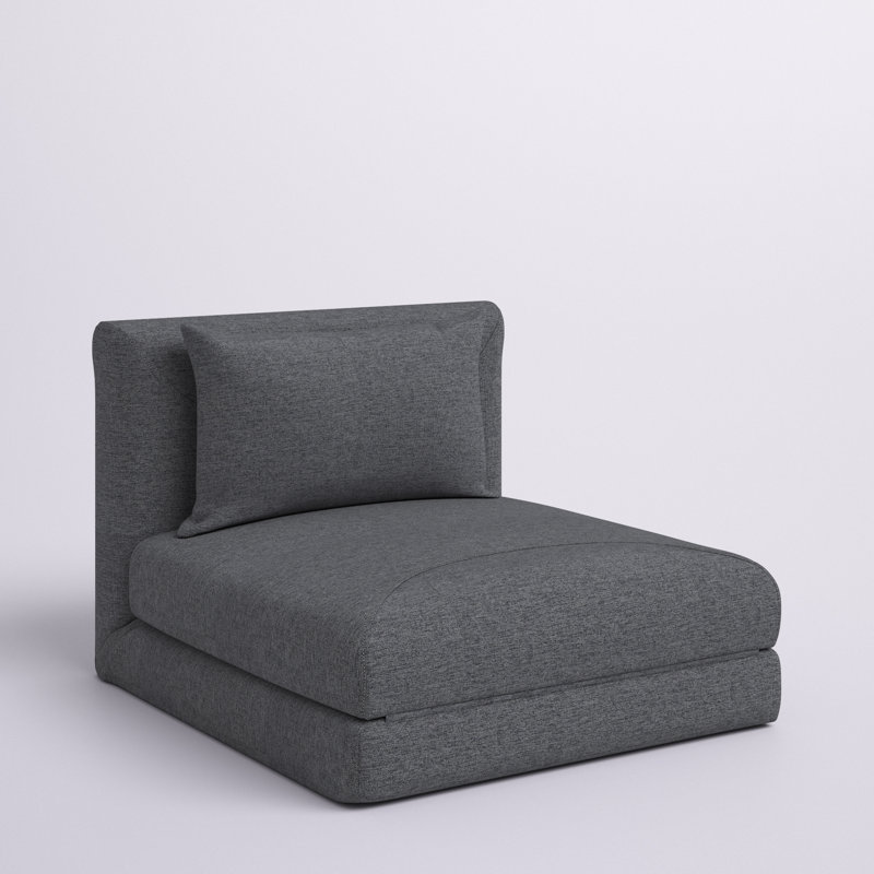 Waldorf 73.99Cm Linen Convertible Chair, Charcoal