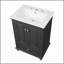 Meuble-lavabo de 24 po avec lavabo en céramique, portes à fermeture en douceur et cloisons de tiroir pour un rangement efficace