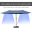 Parasol de patio rectangulaire extérieur en acier 15 'avec base, protection solaire et manivelle pour terrasse-868874057