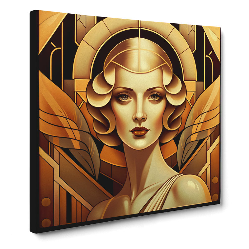 Art Deco Woman Art Deco - Wrapped Canvas, 50cm H x 50cm W x 3cm D