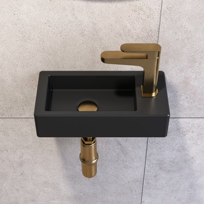 Liberty 15.42'' x 7'' Vitreous China Rectangular Wall Mount Bathroom Sink with Faucet Hole