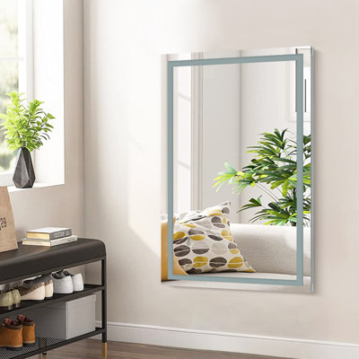 36"x20" Frameless Led Bathroom Mirror,3 Colors Dimmable,anti-fog,memory Function,wall Mounted Lighted Vanity Mirror