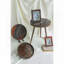 Table d'appoint ronde avec plateau en verre et pieds fuselés or antique - 18 po