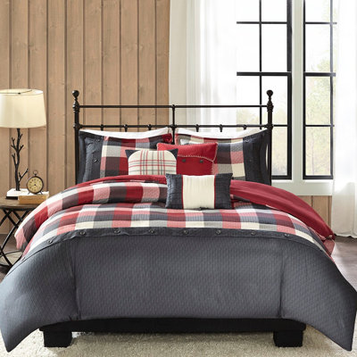 Housse de couette 6 pièces à chevrons multicolores avec détails de coussins décoratifs brodés