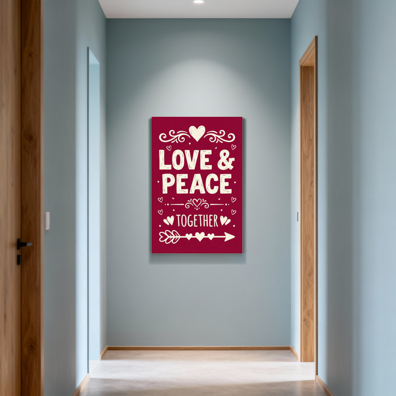 Valentine's Day Love And Peace Together Heart Arrow Pattern, 30" H x 20" W