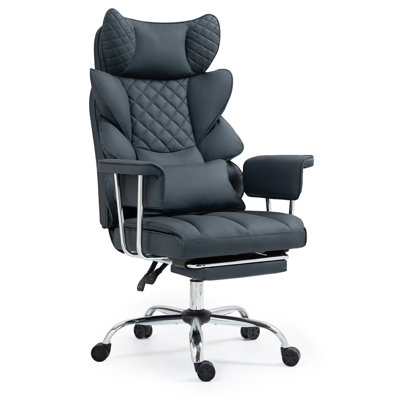 8-Point Massage Task Chair, Ergonomic High-Back Office Chair, 500lbs Weight Capacity, 90°-135° Adjustable Backrest and Footrest
