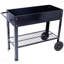 Products Elevated Mobile Raised Ergonomic Metal Planter Garden Bed For Backyard, Patio W/Wheels, Lower Shelf, Black