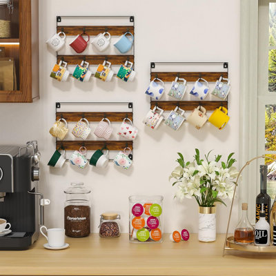 Porte-tasses à café mural - peut contenir jusqu'à 24 tasses, paquet de 3