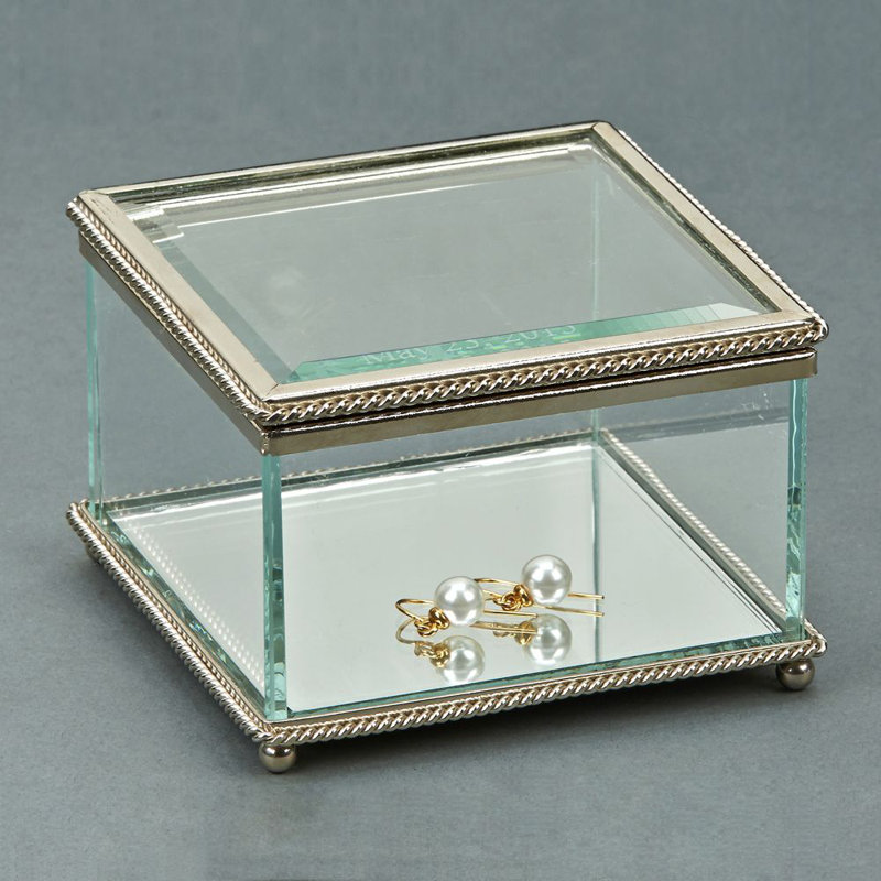 Boîte à bijoux à charnière carrée, Oui
