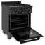 ZLINE 24" Legacy Dual Fuel Range w/ 4 Brass Burners & Oven in Black Stainless Steel