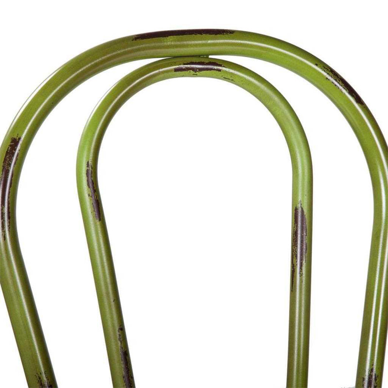 Gittens 42.5cm H Metal Slat Back Side Chair, Vintage Green