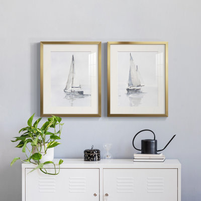 Misty Harbor I " Misty Harbour I " 2 - Pieces Painting Print