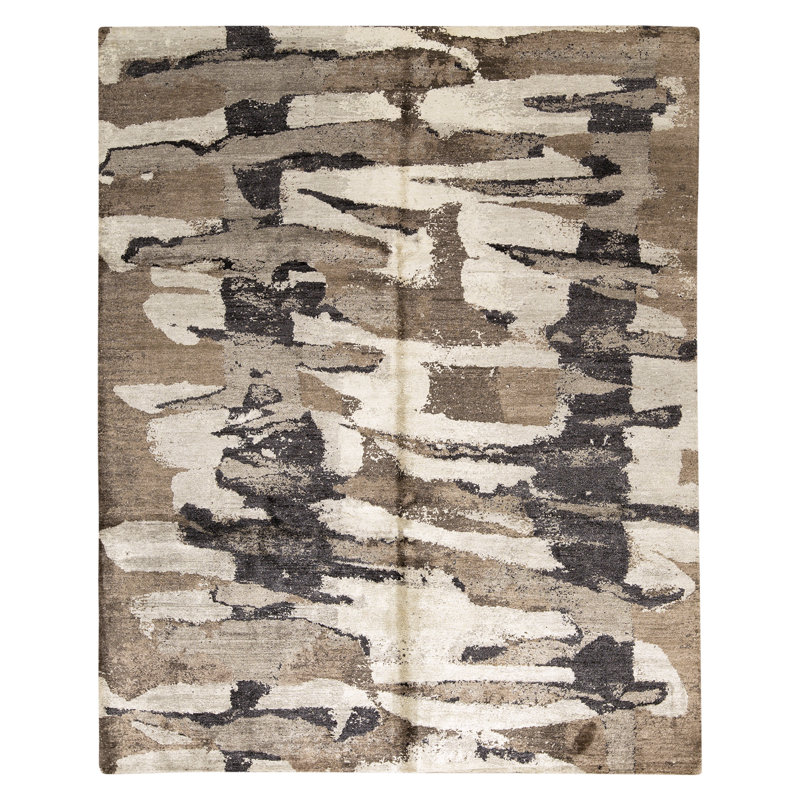 Hand Knotted Silk Area Rug in Multi