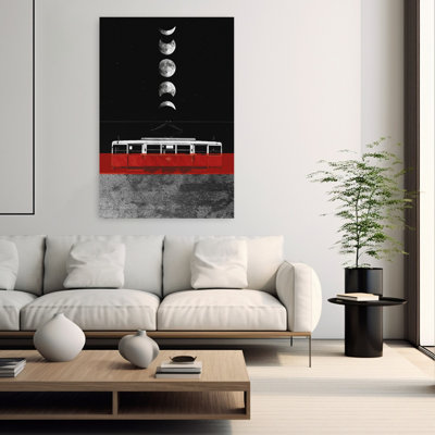 Art mural paysage urbain rétro contemporain minimaliste