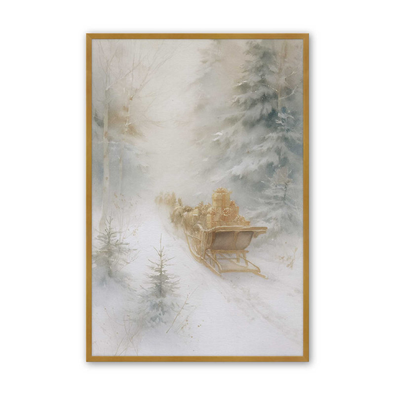 Cadeaux de l'hiver, reproduction d'art, Or poli, 24 po x 36 po